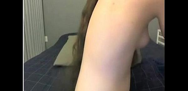  White Hairy Teen Fucks Dildo and Spreads Ass on Cam -tinycam.org